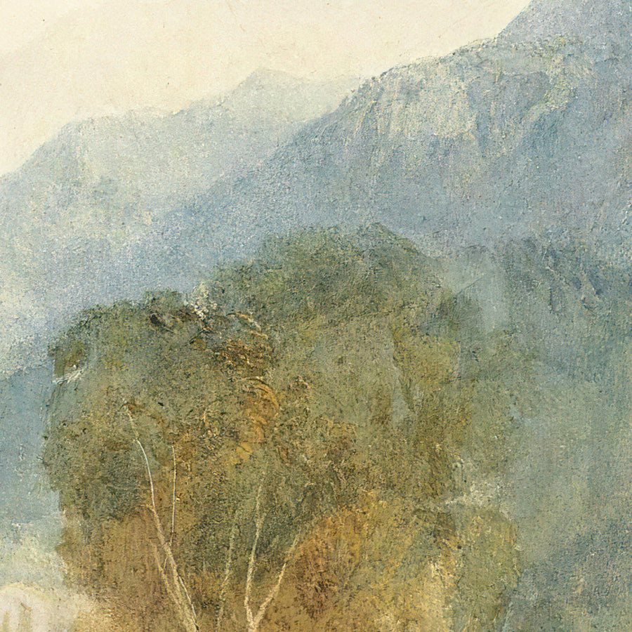 Ein Blick von der Burg St. Michael, Bonneville, Savoyen, von den Ufern des Arve-Flusses von Turner, 1800 