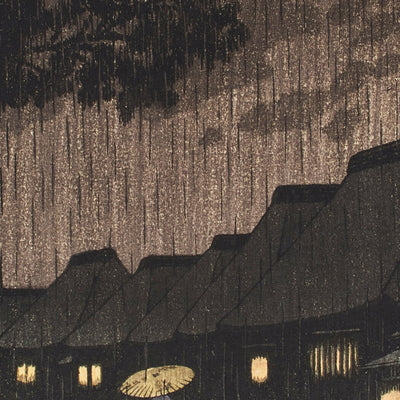 Rain at Maekawa, Sagami Province by Hasui Kawase, 1935