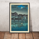 Hazy Moon at Matsue in Izumo by Hasui Kawase 1935