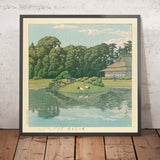 Jardín Korakuen de Okayama por Hasui Kawase, 1935 