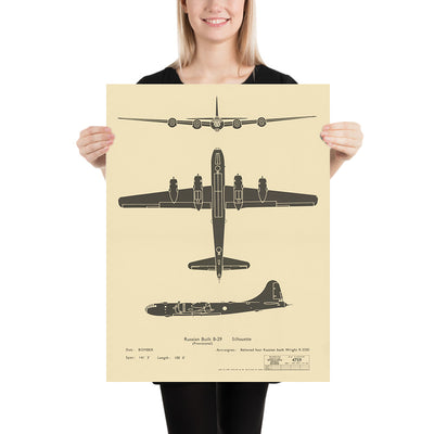Tupolev Tu-4 (Russian B-29): Cold War Soviet Aircraft Identification Chart, 1948
