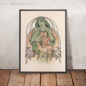 A framed image of Ilsée, Princess of Tripoli by Alphonse Mucha, 1901