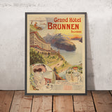 Lake Lucerne Travel Poster: Grand Hôtel Brunnen by Georges Meunier, 1905