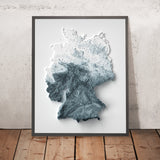 Mapa de Relieve Topográfico 3D de Alemania 