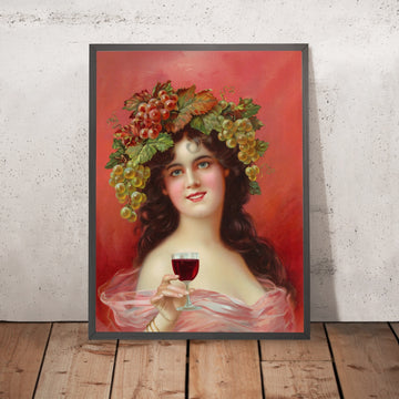 A framed image of Vintage Red Wine Poster, 1880