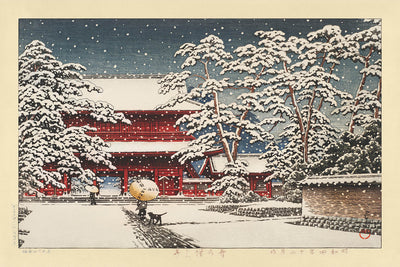 Zojoji Temple in the Snow, Tokyo by Hasui Kawase 1929