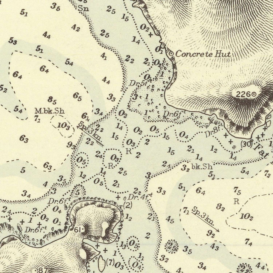 Antigua carta náutica de Hong Kong por Belcher, 1953: Puerto de Victoria, Península de Kowloon 