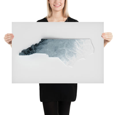 North Carolina Topographic 3D Relief Map