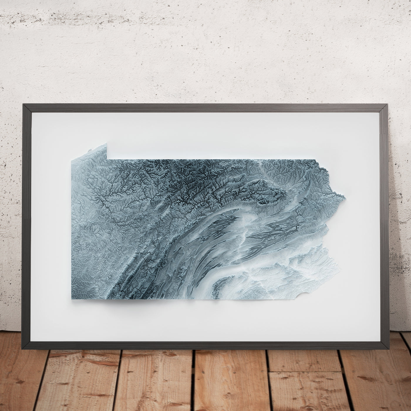 Pennsylvania Topographic 3D Relief Map