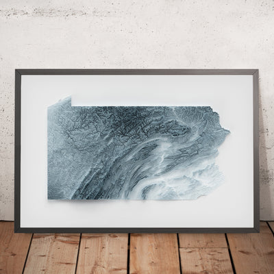 Pennsylvania Topographic 3D Relief Map
