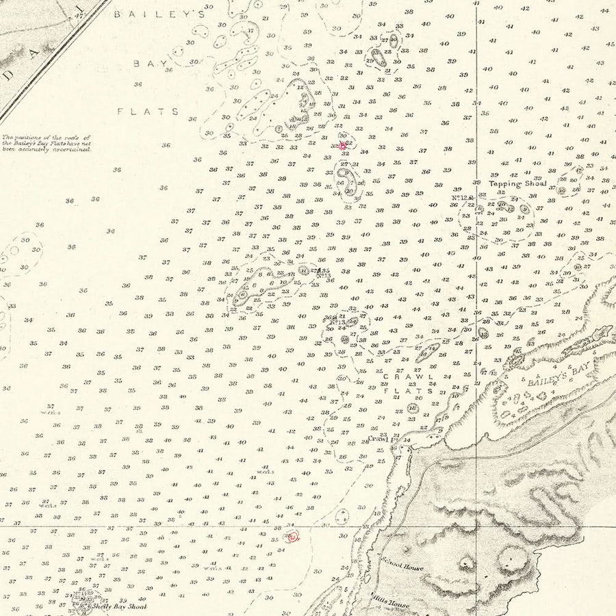 Ancienne carte nautique des îles Bermudes, 1894 : Hamilton, Château Harbour, Les Narrows 