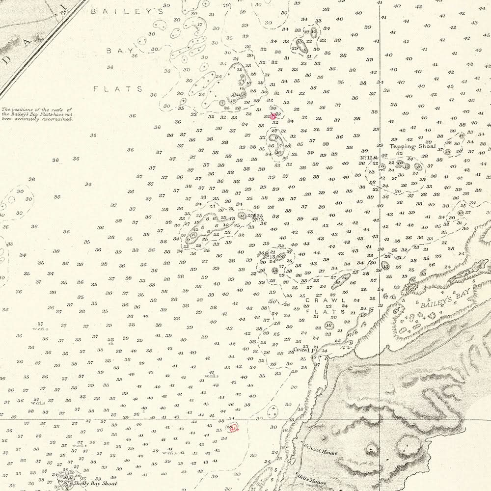 Antigua carta náutica de las Islas Bermudas, 1894: Hamilton, Castle Harbour, The Narrows.