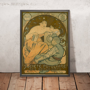 A framed image of Société Populaire des Beaux-Arts by Alphonse Mucha, 1897
