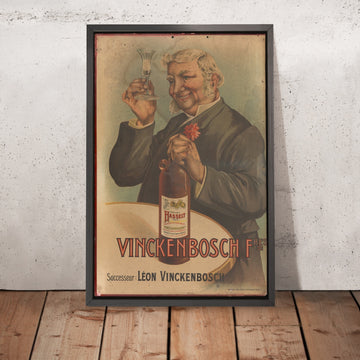 A framed image of Vinckenbosch Hasselt Vintage Drinks Advertising Poster, 1910