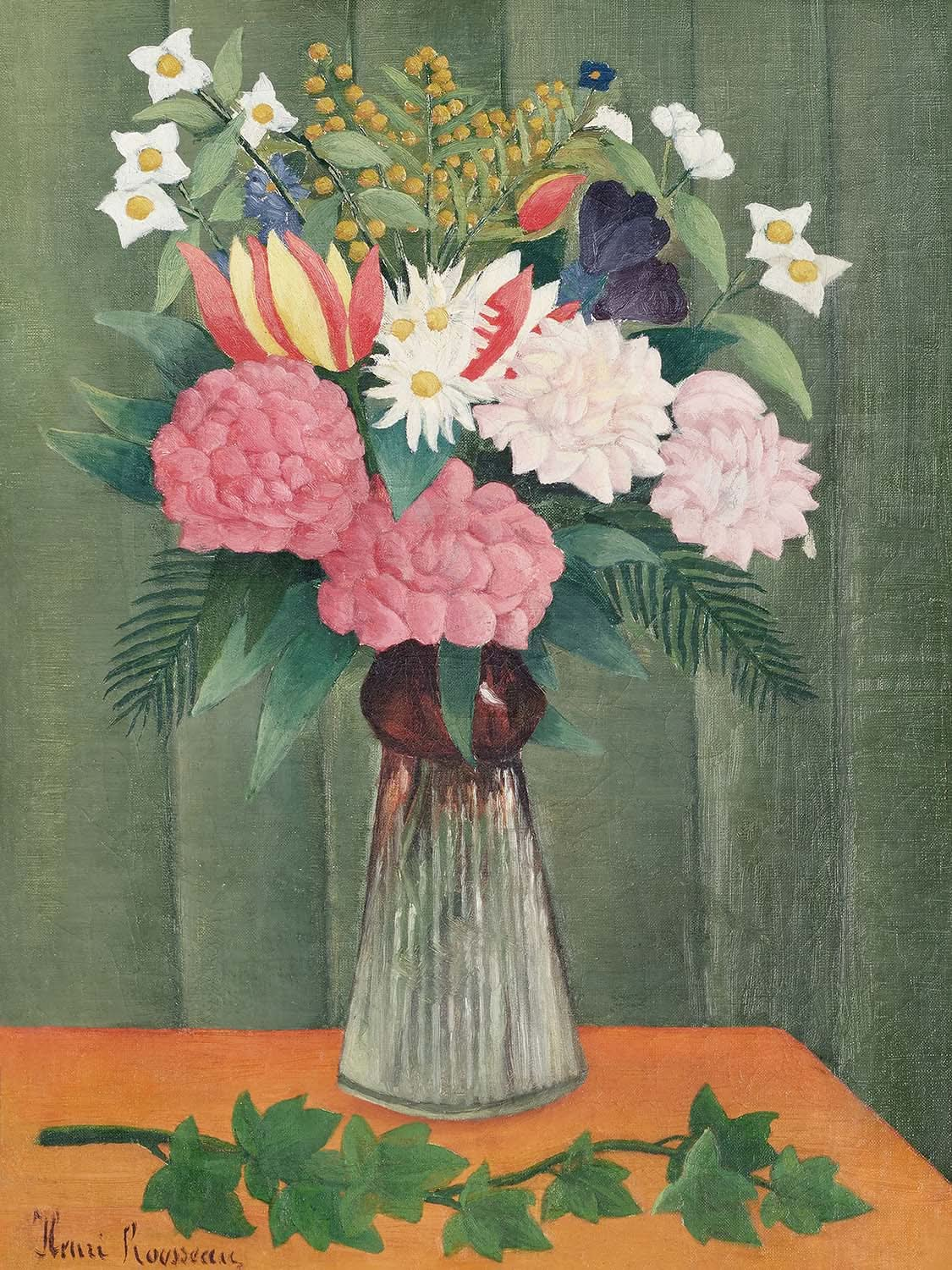 Flowers in a Vase by Henri Rousseau, 1910