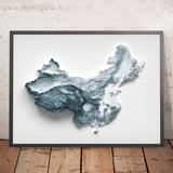 China Topographic 3D Relief Map