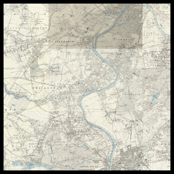 Eine alte Ordnance-Survey-Karte des Borough of Richmond upon Thames