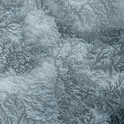 Kentucky Topographic 3D Relief Map