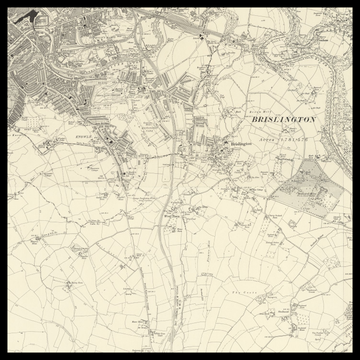 An old Ordnance Survey map of Kingswood & Fishponds
