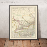 Old Map of Upper Canada (Ontario) & Great Lakes by Arrowsmith, 1844: Toronto, Niagara, Buffalo