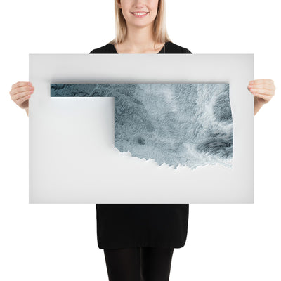 Oklahoma Topographic 3D Relief Map