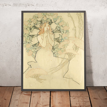 A framed image of Study for Monte Carlo Travel Poster by Alphonse Mucha