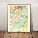 Old Map of New Castle, Delaware by USGS, 1948 – Wilmington, Delaware River & Christiana River