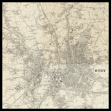 Mappa Antica Personalizzata di Bury 