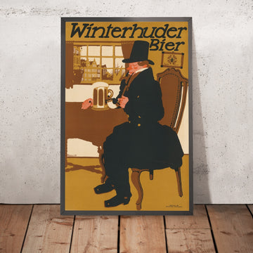 A framed image of Winterhuder Vintage Beer Poster by Paul Scheurich, 1911