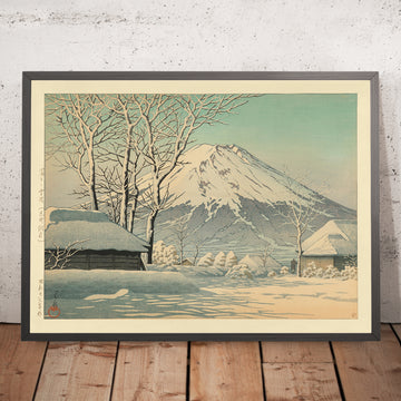 Un’immagine incorniciata del Monte Fuji dopo la neve a Oshiono di Hasui Kawase, 1935
