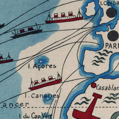 Mapa antiguo de las Américas de Mazuyer, 1931: ilustraciones vívidas, artefactos culturales, estilo pictórico