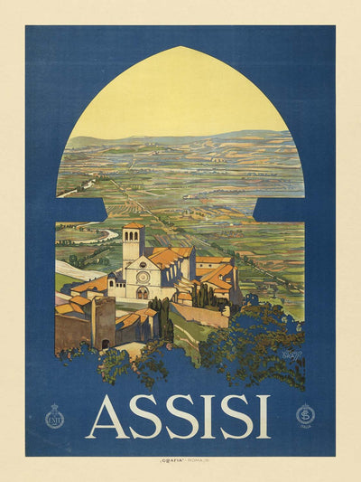 Assisi Travel Poster: by Vittorio Grassi, 1920