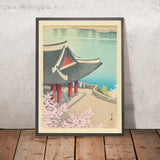 Primavera en el Pabellón Pubyong en Pyongyang, Corea por Hasui Kawase 1939 