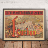 Póster de viaje de Luchon: La Reine des Pyrénées de Imp. Camis, 1890 