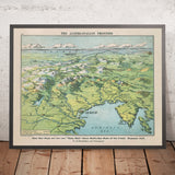 Alte militärische Karte der austro-italienischen Grenze aus dem Ersten Weltkrieg, 1916: Isonzo-Front, Triest, Venedig, Brennerpass, Dolomiten 