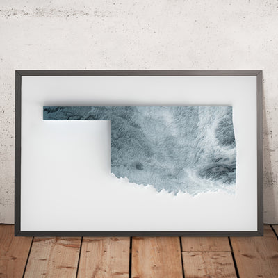 Oklahoma Topographic 3D Relief Map