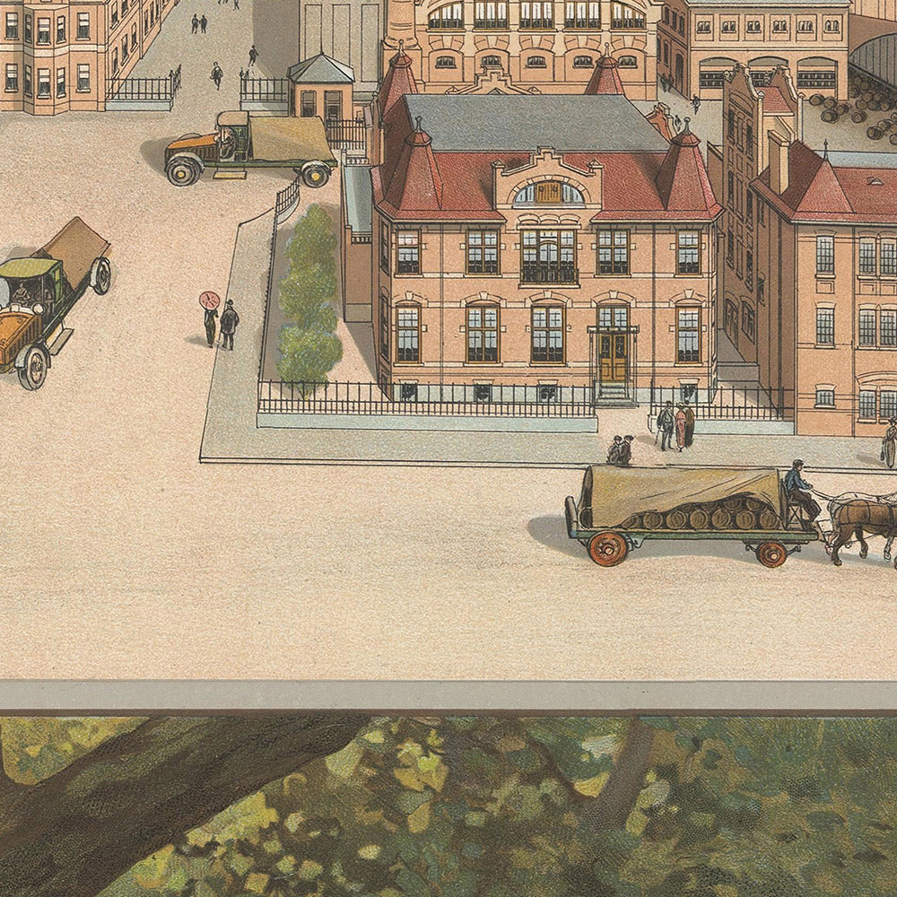 Amsterdam Travel Poster: Beiersch Bierbrouwerij De Amstel, 1910