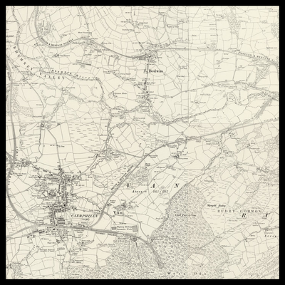 An old Ordnance Survey map of Caerphilly