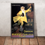Massé Père & Fils Vintage Champagne Poster by Marcellin Auzolle, 1925