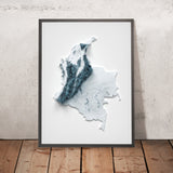 Mapa topográfico en 3D de Colombia 