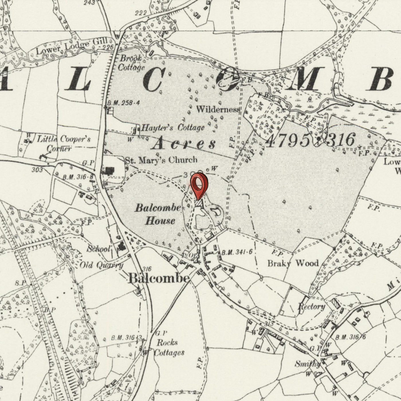 Personalised Old Map of Blackburn