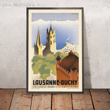 Affiche de voyage de Lausanne : Ouchy par Vera Hirzel 