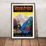 Colorado Rockies Reiseplakat: Land der landschaftlichen Wunder – Black Hills und Utah von H.M. Veemstra 
