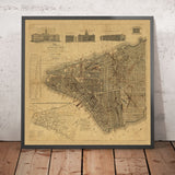 Mapa antiguo de Nueva York por Longworth, 1817: Ayuntamiento, Broadway, Wall St, Bajo Manhattan 