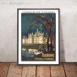 Cartel de viaje de Touraine: Chemin de fer d'Orléans de Louis Tauzin, 1900 