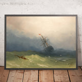 Sinking Ship in Stormy Waters by Ivan Konstantinovich Aivazovsky, 1867