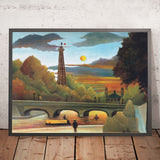 El Sena y la Torre Eiffel al atardecer de Henri Rousseau, 1910 
