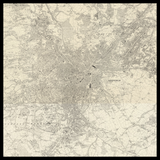 Carte ancienne personnalisée de Sheffield 