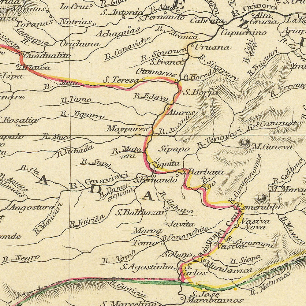 Old Map of Northern South America by Tallis, 1851: Venezuela, Colombia, Ecuador, Guayanas, Panama
