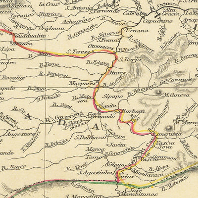 Old Map of Northern South America by Tallis, 1851: Venezuela, Colombia, Ecuador, Guayanas, Panama